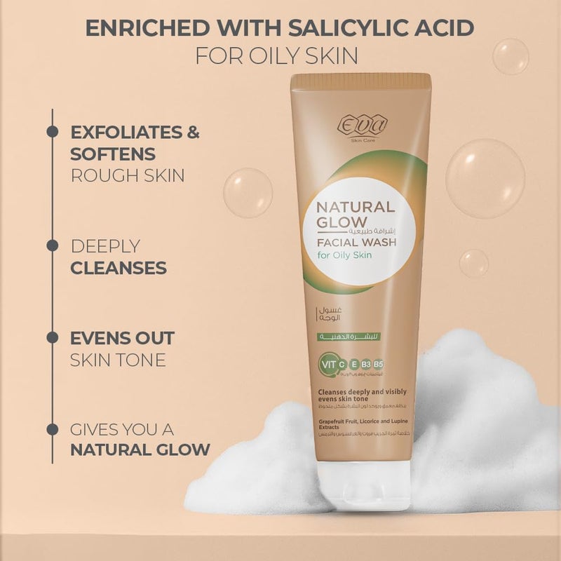 Eva Skin Care Natural Glow Facial Wash for Oily Skin - 100 ml - Image 4